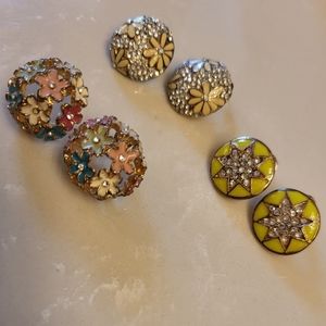 3 pairs vintage pierced earrings